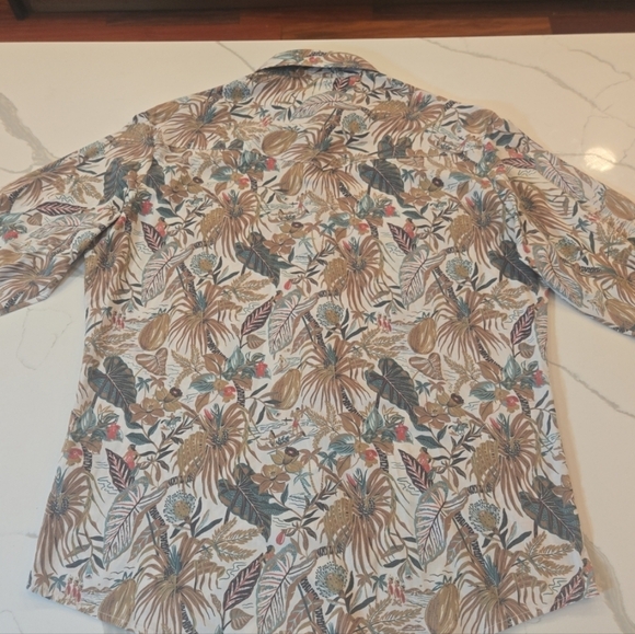 Western Aloha Floral Rodeo Rockabilly Pearl Snap Long Sleeve Shirt Medium Mens - Picture 3 of 10